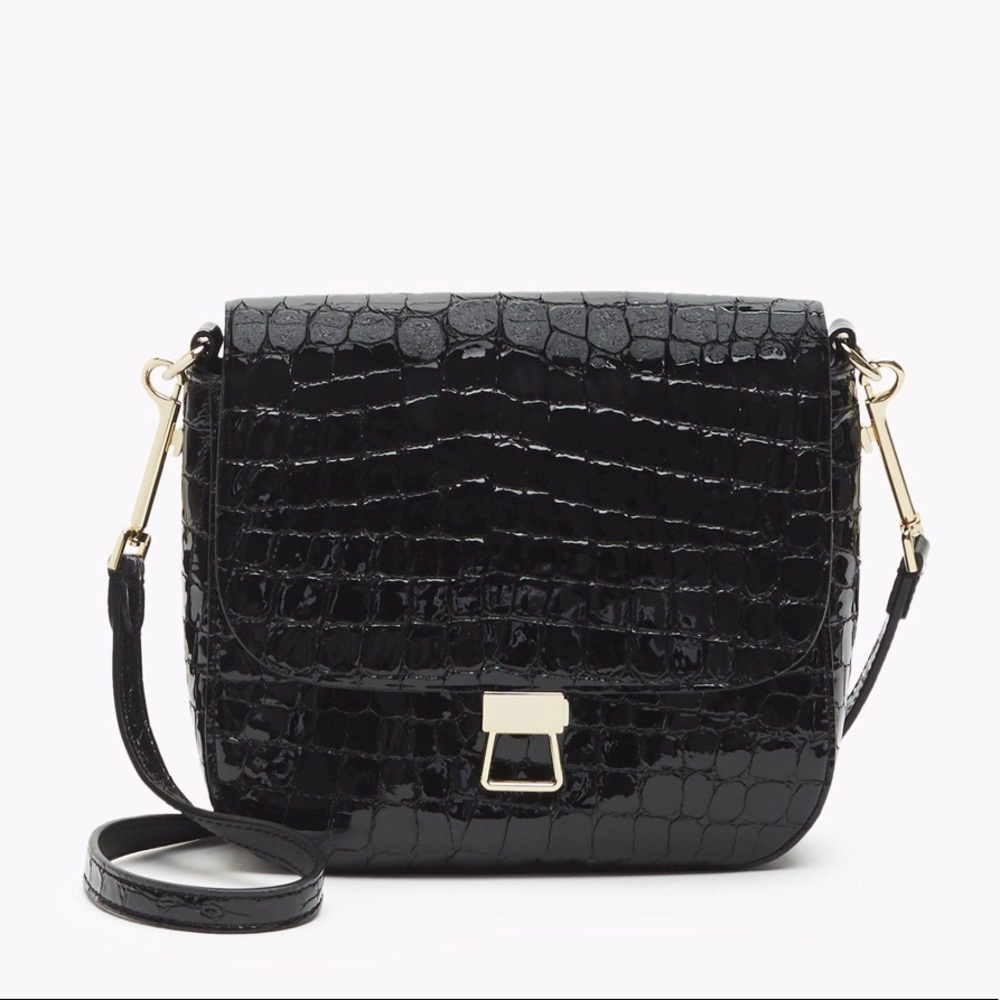 Theory Croc Embossed Saddle Bag